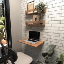 Kit com 1 Escrivaninha Suspensa 60cm e 2 Prateleiras