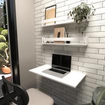 Kit com 1 Escrivaninha Suspensa 80cm e 2 Prateleiras