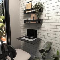 Kit com 1 Escrivaninha Suspensa 80cm e 2 Prateleiras