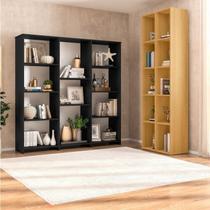 Kit com 1 Estante Livreiro 11 Nichos Odelia e 2 Estantes Modulares 5 Nichos Liverpool