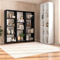 Kit com 1 Estante Livreiro 11 Nichos Odelia e 2 Estantes Modulares 5 Nichos Liverpool