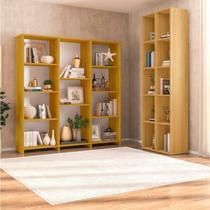 Kit com 1 Estante Livreiro 11 Nichos Odelia e 2 Estantes Modulares 5 Nichos Liverpool