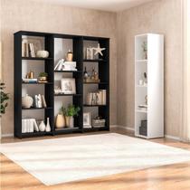 Kit com 1 Estante Multiuso 11 Nichos Odelia e 1 Estante para Livros 4 Nichos Delta Kit com 1 Estante Multiuso 11 Nichos Odelia e 1 Estante para Livros 4 Nichos Delta