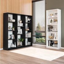 Kit com 1 Estante Multiuso 5 Nichos Montreal e 1 Estante Livreiro 11 Nichos Odelia