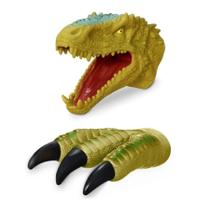 Kit Com 1 Fantoche De Mão Tiranossauro Rex + 2 Garras Tirano Rex Adijomar