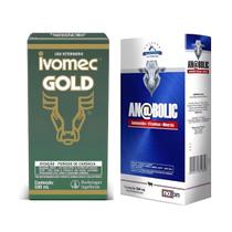 Kit com 1 ivomec gold 500 ml + 1 anabolic 500 ml