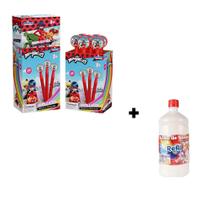 Kit Com 1 Lança Bolha Espada De Sabão LadyBug Bubble Stick Com Refil