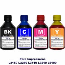 Kit Com 1 Litro Tinta Compatível Impressoras L3250 L3150 L3210 L3110 L5190 Refil 544