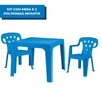 Kit com 1 Mesinha + 2 Poltroninhas Kids Mor Infantil Resistente Empilhável