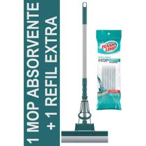 Kit com 1 mop flash limp limpeza geral plus absorvente + 1 refil de pva extra