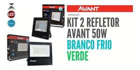 Kit Com 1 Refletor 50w Branco Frio + 1 Refletor 50w Verde