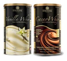 Kit com 1 Vanilla Whey 900g + 1 Cacao Whey 900g Essential Nutrition