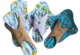 Kit com 10 absorventes ecológicos e reutilizáveis para fluxo intenso