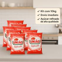 Kit com 10 Açucar Refinado União 1kg Validade Longa Kit com 10 Açucar Refinado União 1kg Validade Longa