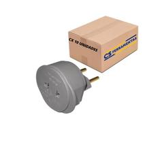 Kit com 10 adaptadores de tomada universal - branco