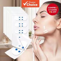 Kit com 10 adesivos face lift tape invisível disfarça rugas e queixo duplo