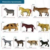 Kit com 10 Animais da Fazenda em Borracha Mini Bichinhos Sortidos