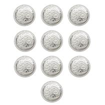 Kit com 10 Apliques Floral Prata 23mm Rodeo West 33073