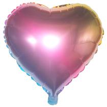 Kit com 10 Balões Metalizado - Coração Degradê (61cm)