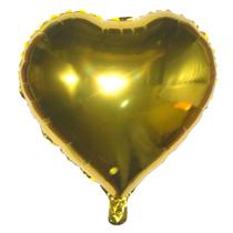 Kit com 10 Balões Metalizado - Coração Dourado (81cm)