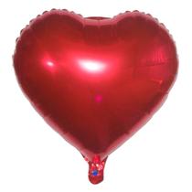 Kit com 10 Balões Metalizado - Coração Vermelho (46cm)