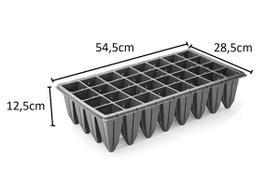 Kit com 10 - bandeja 32 celulas quadrada preto - nutriplan