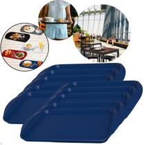Kit com 10 Bandejas Multiuso Retangular 44x30,7 cm Resistente Restaurante Self Service Fast Food Kit com 10 Bandejas Multiuso Retangular 44x30,7 cm Resistente Restaurante Self Service Fast Food