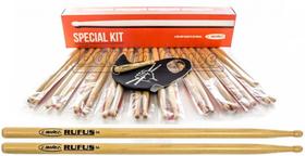 Kit com 10 Baquetas C. Ibañez Ruffus 5A Clássica em Marfim com Máscara e Chaveiro de Brinde