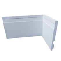 Kit com 10 Barras de Rodapé de Poliestireno Frisado - Branco - 12cm de altura (12x1x240cm)