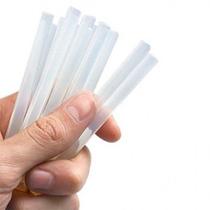 Kit com 10 Bastões de Cola Quente Fina 7mm Uso em Madeira, Tecido, EVA, Papel e Couro