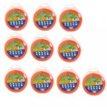 Kit com 10 Blister fio de Nylon 12 Metros 3,00 mm Quadrado para Roçadeira Spin Line Vulcan Trent