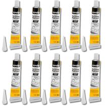Kit Com 10 Borrachas de Silicone Acético Branco 50g Tubete - Vonder Kit Com 10 Borrachas de Silicone Acético Branco 50g Tubete - Vonder