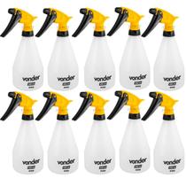 Kit com 10 Borrifador Manual Pulverizador Vonder 500ml Regulável em Spray Jato ou Névoa, Faxina e Estética Automotiva