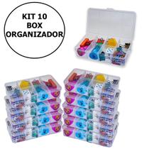 Kit Com 10 Box Organizadores Tam P Transparente Kit Com 10 Box Organizadores Tam P Transparente