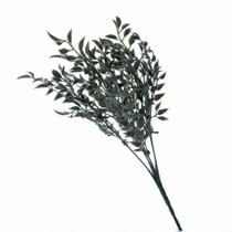 Kit com 10 Buquês de Mini Folhas Verde Escuro