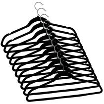 Kit com 10 Cabides de Veludo com Gancho Giratório 45cm