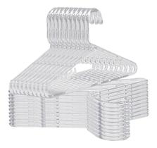 Kit com 10 Cabides Tradicional Médio Transparente Leveza e Resistência