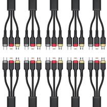 Kit com 10 Cabos 3 em 1 Lightning Type-C e Micro USB V8 3.1A