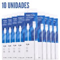 Kit Com 10 Cabos Carregador Tipo C Cabo Usb C 2.4 Rápido Kit Com 10 Cabos Carregador Tipo C Cabo Usb C 2.4 Rápido