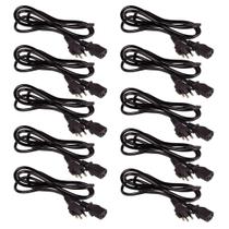 Kit com 10 cabos de força energia tripolar pc monitor atx 1,5m