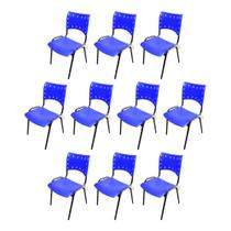 Kit com 10 Cadeiras ISO PP RP Empilhavel Color - Azul Kit com 10 Cadeiras ISO PP RP Empilhavel Color - Azul