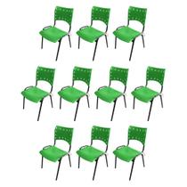 Kit com 10 Cadeiras ISO PP RP Empilhavel Color - Verde Kit com 10 Cadeiras ISO PP RP Empilhavel Color - Verde