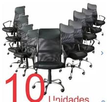 KIT com 10 Cadeiras Presidente em Tela Mesh PEL-8009 Preta - Pelegrin KIT com 10 Cadeiras Presidente em Tela Mesh PEL-8009 Preta - Pelegrin