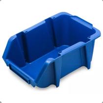 Kit Com 10 Caixas Bin Organizadora Plástica Nº5 Azul