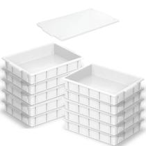 Kit Com 10 Caixas De Fermentação De Massa De Pizza C/ Tampa Kit Com 10 Caixas De Fermentação De Massa De Pizza C/ Tampa