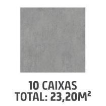 Kit com 10 Caixas Pisos Cerâmico Elemento Plus 62x62cm Caixa 2,32m² Cinza Cecafi