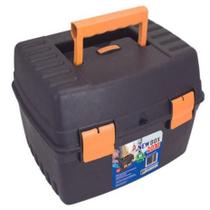 Kit com 10 Caixas Plástica Maleta De Ferramentas Organizadora Resistente Eletricistas Grande Durável