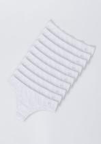 Kit Com 10 Calcinhas Básicas Biquíni Em Algodão Com Elastano