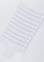 Kit Com 10 Calcinhas Básicas Caleçon Em Algodão Com Elastano