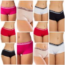 Kit com 10 Calcinhas Shortinho Cueca Feminina Lia - Silvest Lingerie